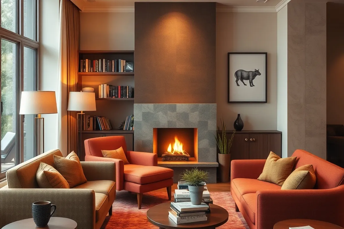 Countryside boutique retreat at dusk