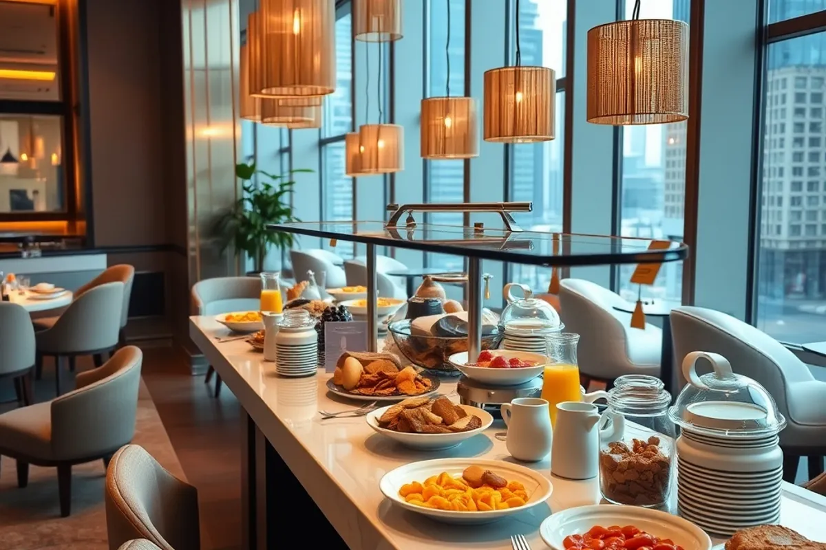 Breakfast buffet at a five-star city hotel